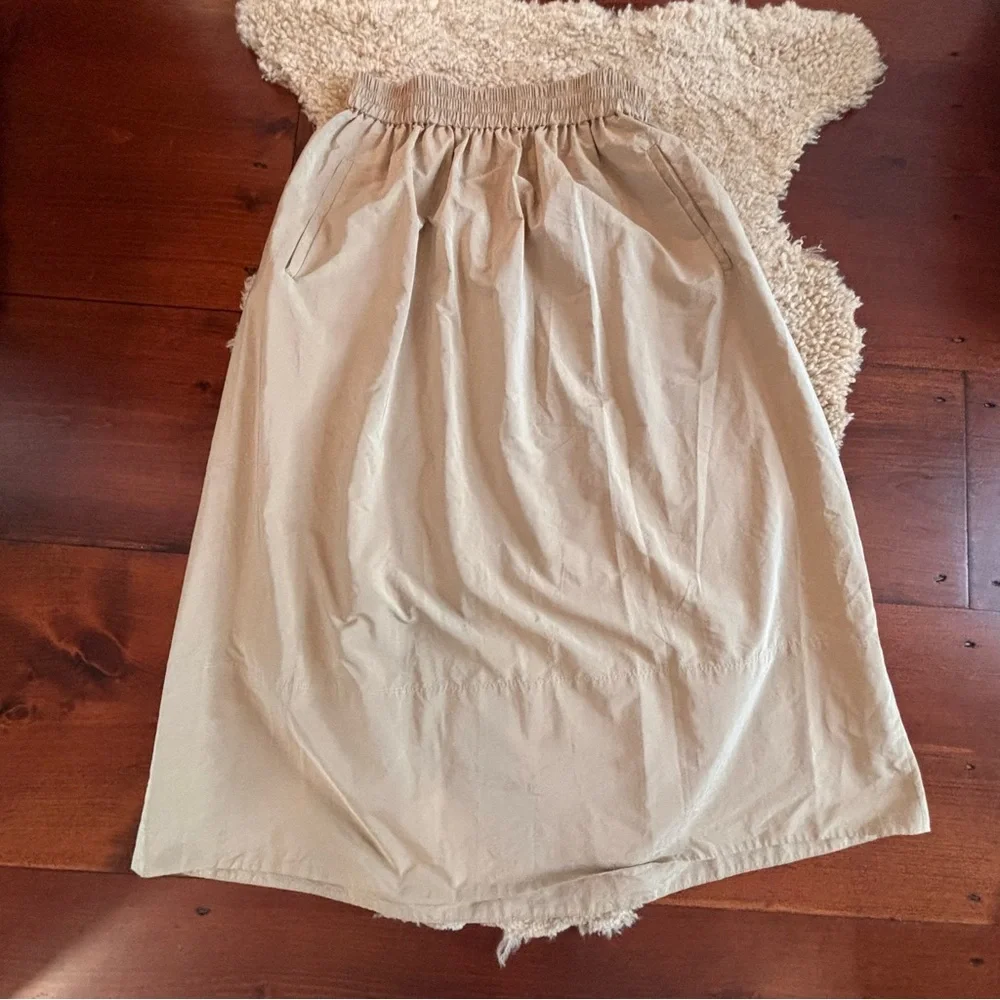 Tibi Nylon Pull On Full Skirt, Tan - Picture 4 of 9